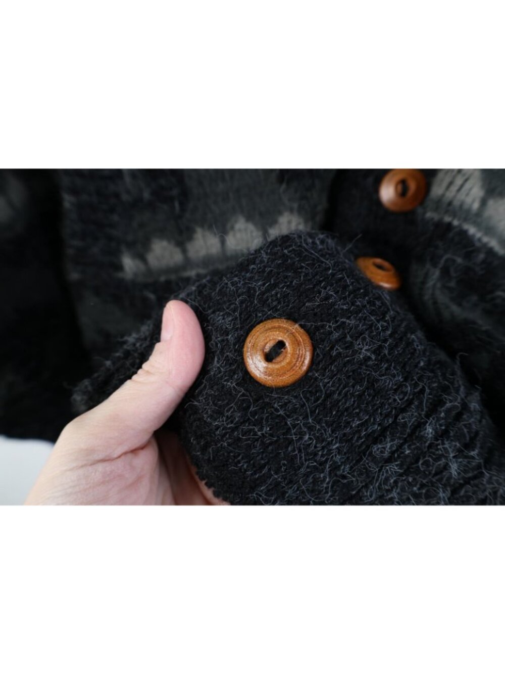 Vintage 90s Streetwear Mens Size Medium Heavyweight Wool Knit Cardigan Sweater - Picture 5 of 14